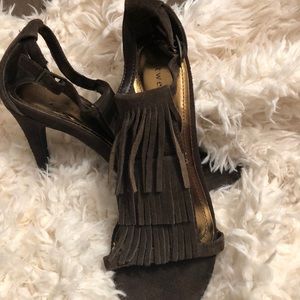 Twendy one Shoes - Cute fringed suede sandals/high heels Twendy one Shoes - Cute fringed suede sandals/high heels